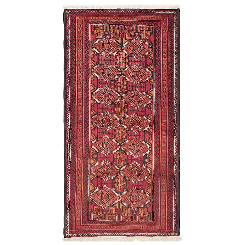 ECARPETGALLERY Hand-knotted Teimani Red Wool Rug - 3'5 x 6'11