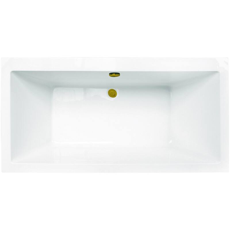 Kingston Brass VTSQ663422M Aqua Eden 66" Free Standing Acrylic Soaking - White / Brushed Brass
