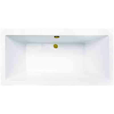 Kingston Brass VTSQ663422M Aqua Eden 66" Free Standing Acrylic Soaking
