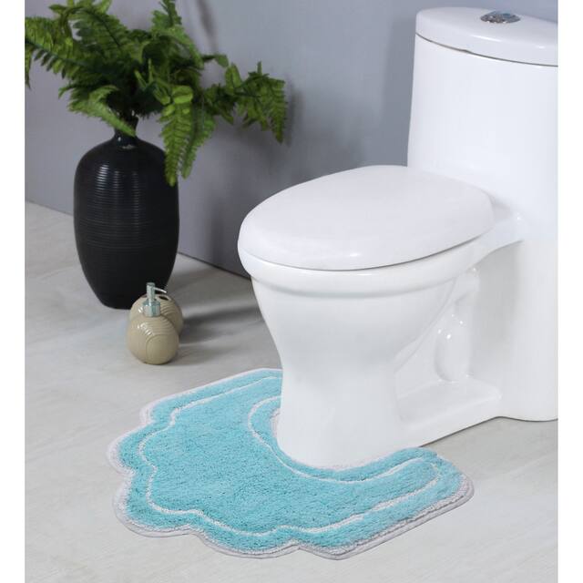Home Weavers Allure Collection Absorbent Cotton, Machine Washable and Dry Bath Rugs - 20"x20" - Turquoise