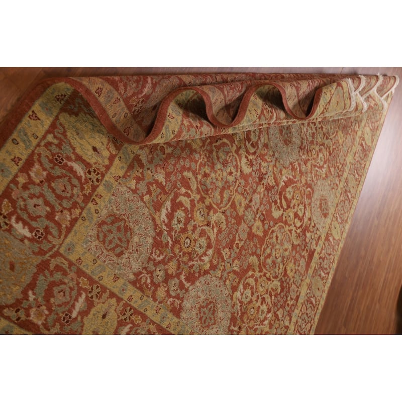 Vintage Vegetable Dye Oushak Turkish Area Rug Handmade Wool Carpet - 8'2"x 9'11"