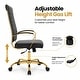 preview thumbnail 93 of 98, Benmar Ribbed Leather Executive High Back Office Chair with Gold Frame, Swivel, Tilt, Lumbar Support