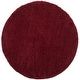 preview thumbnail 106 of 202, SAFAVIEH Laguna Shag Verdiana Solid Color 2-inch Thick Rug. 5'3" Round - Maroon