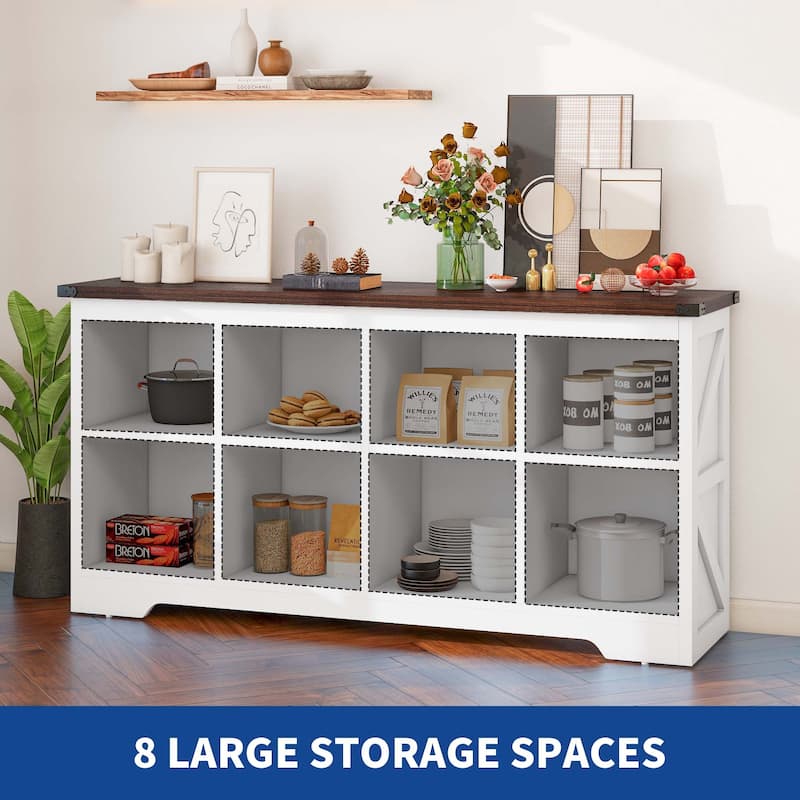 Moasis Farmhouse 6/8 Cube Bookcase Organizer Cubby Bookshelf Storage Cabinet