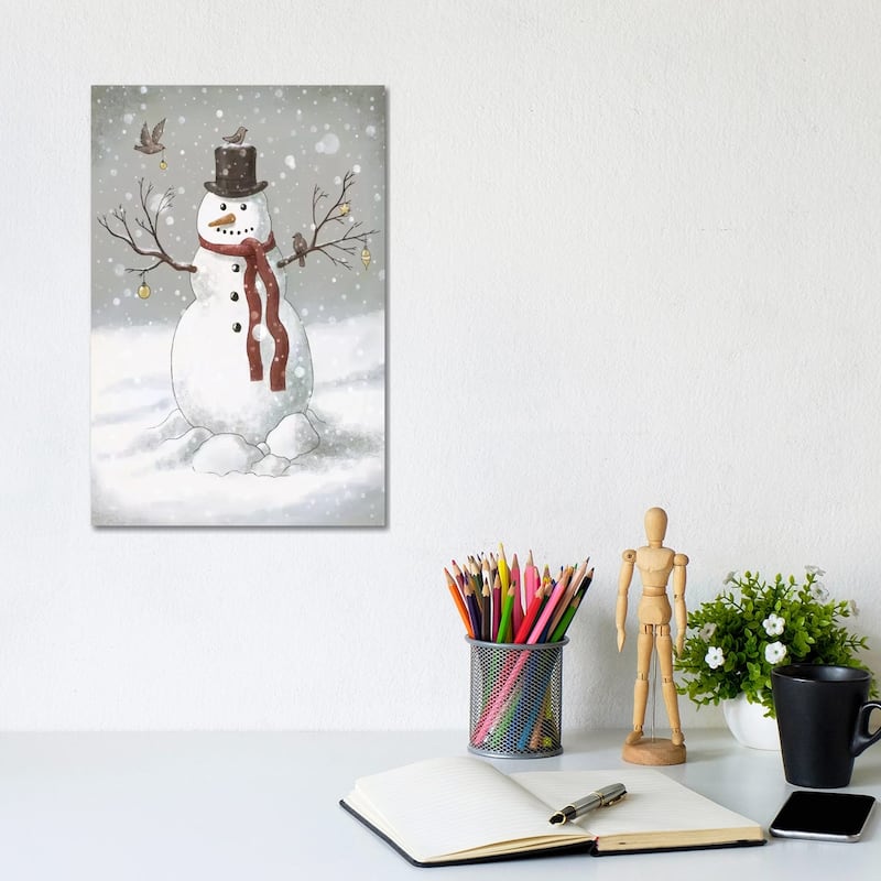 iCanvas "Christmas Snowman" by Terry Fan Canvas Print - 12x8x0.75