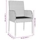 preview thumbnail 36 of 91, vidaXL 3 Piece Patio Dining Set with Cushions Black Poly Rattan - 18.9" x 21.7" x 34.6"