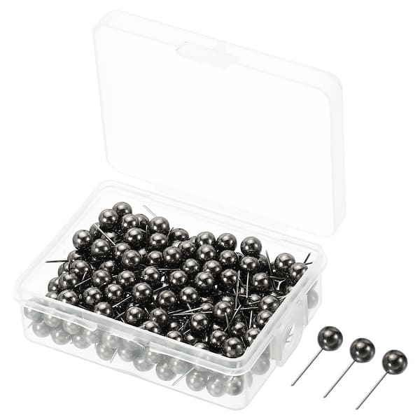 200pcs Push Pins Round Head Map Tacks Steel Point for Fabric