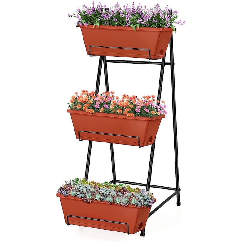 Vertical Raised Garden Bed - Brown - 3 Tier