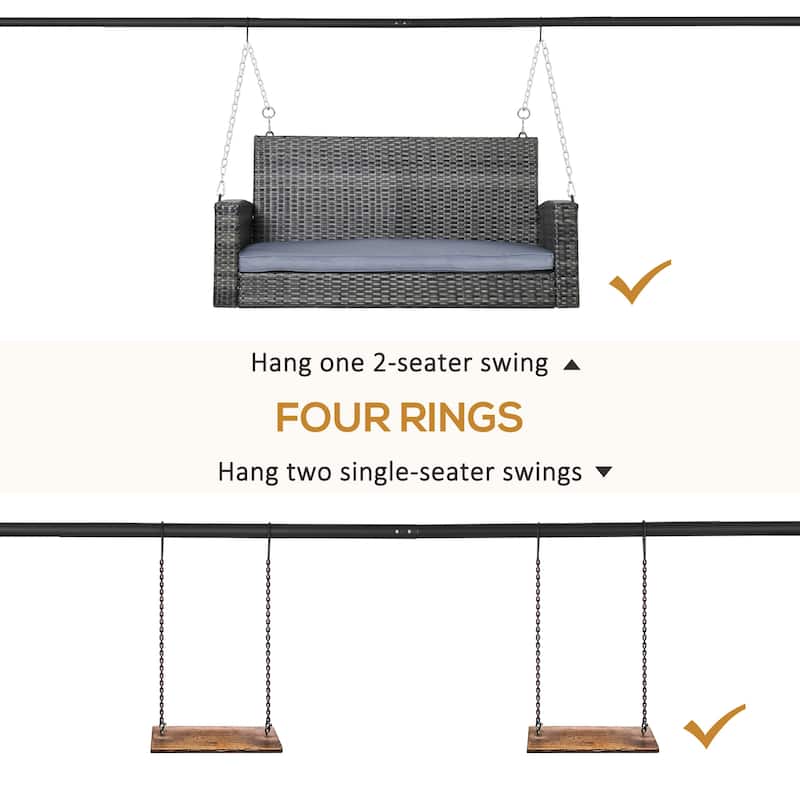 Outsunny Metal Porch Swing Stand, Heavy Duty Swing Frame, Hanging Chair Stand Only, 528 LBS Weight Capacity