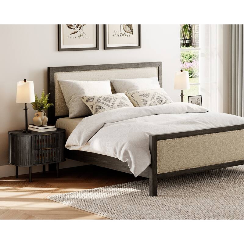 WAMPAT Fluted 2-Drawer Nightstand