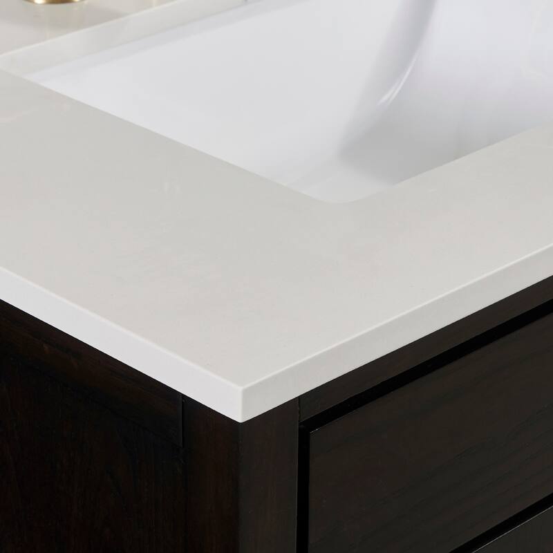 Altair Belluno 73 in. Engineered stone Vanity Top in Milano White with White Sink without Vanity