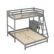 preview thumbnail 13 of 11, Grey Twin Over Full Bunk Bed with Built-in Desk and Three Drawers, Separated High Loftbed and Removable Bottom Platform Bedframe