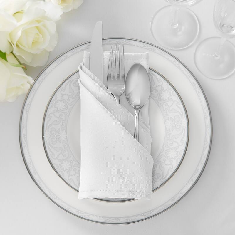 144 Pack 17 Inch Polyester Cloth Dinner Napkins for Party Restaurant
