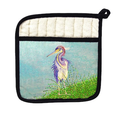 Windy Louisiana Heron Pot Holder - 9x9