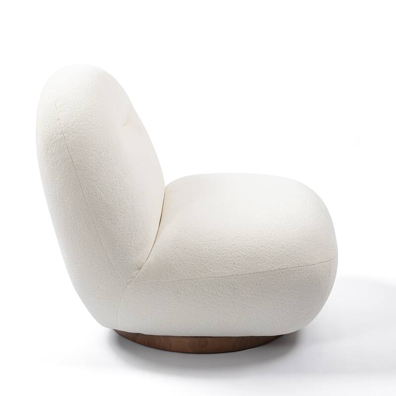 Velvet Swivel Accent Chair with Wood Frame