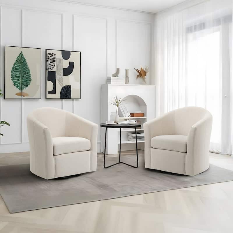 Anna 30"W Swivel Barrel Accent Chair Set of 2