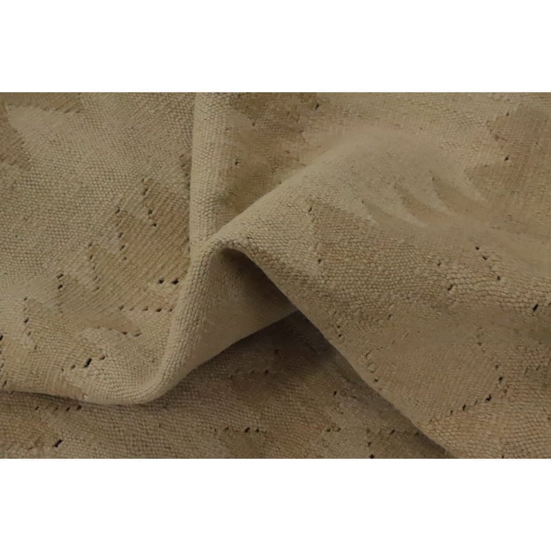 Hand Woven Oriental 100% Wool Carpet Southwestern Tribal Beige & Ivories Kilim Area Rug - 7' 10'' X 4' 9''