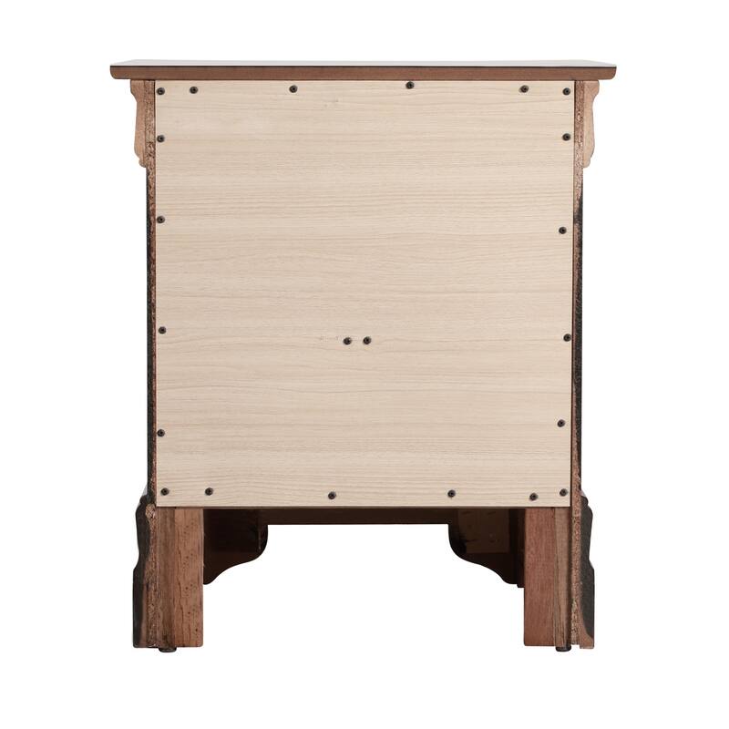 Cappuccino Nightstand 24x21x16 with Two Drawers, Compact Bedside Table for Bedroom Storage and Stylish Modern Furniture