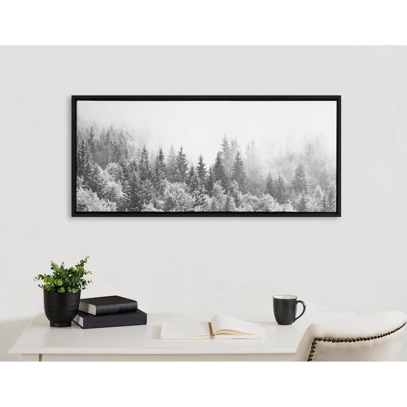 Kate and Laurel Sylvie Fog Framed Canvas by The Creative Bunch Studio