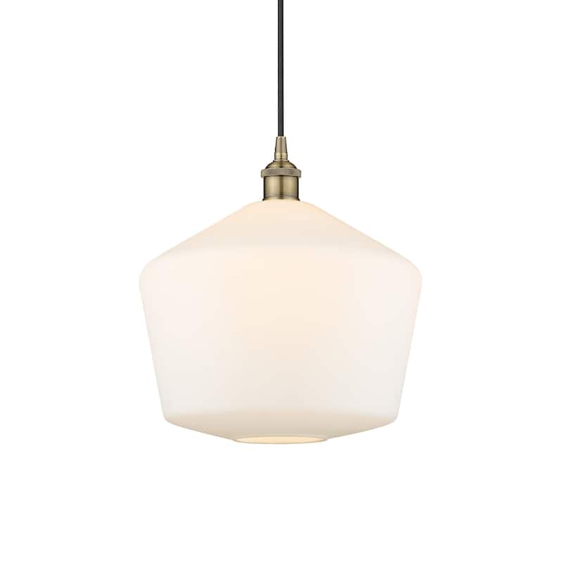 Innovations Lighting 616-1P-14-12 Cindyrella Pendant Cindyrella 12" - Antique Brass / Cased Matte White
