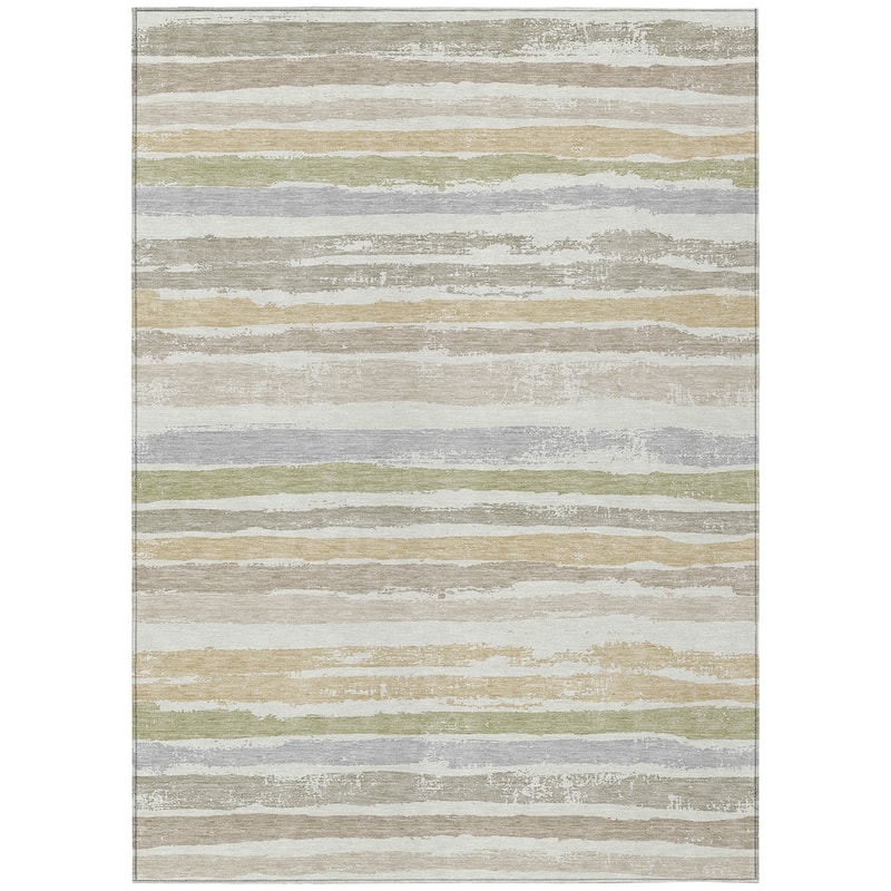 Machine Washable Indoor/ Outdoor Chantille Stripe Rug