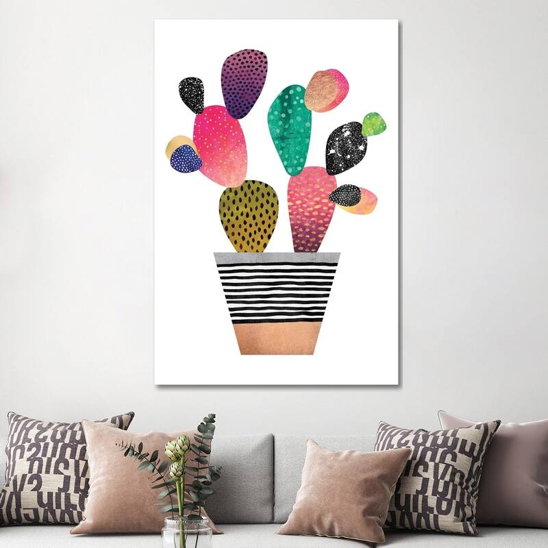 iCanvas "Happy Cactus" by Elisabeth Fredriksson Canvas Print