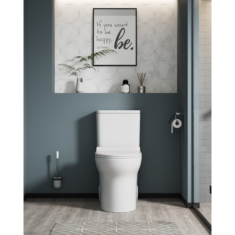 Dual Flush Elongated One-Piece Toilet - White