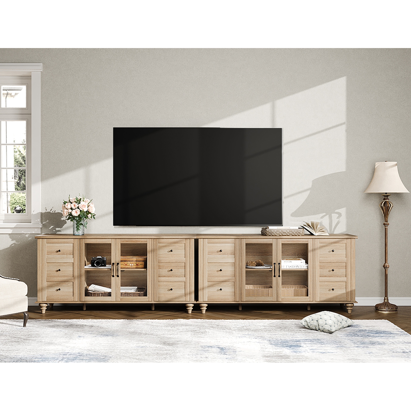 Cream media clearance console