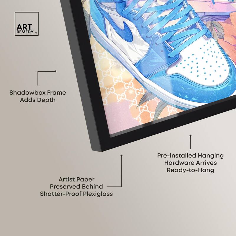Sneakers in Bloom Shadowbox by Art Remedy