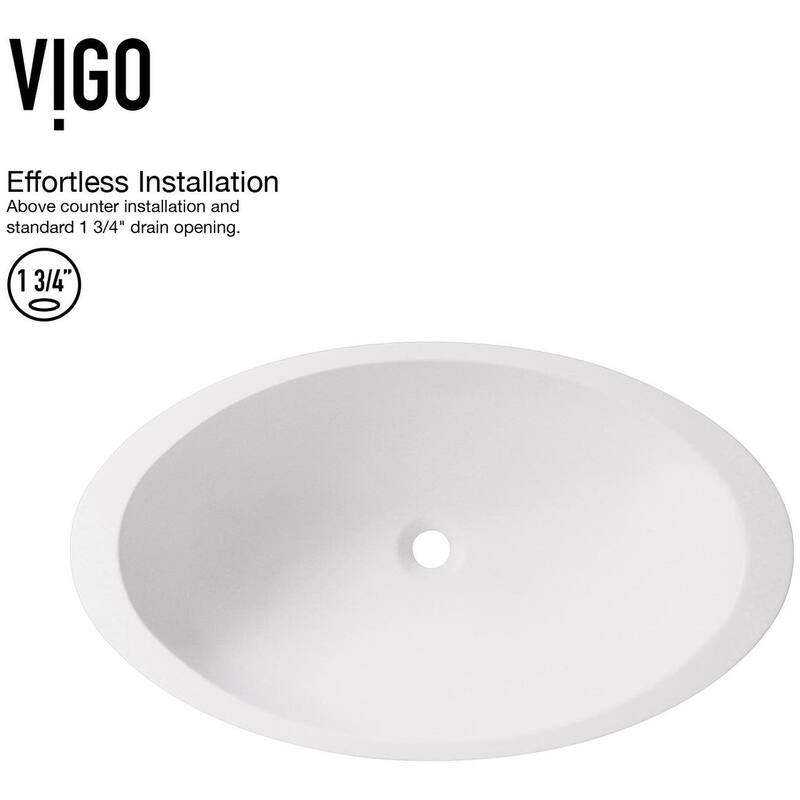 Vigo Wisteria 23-1/8" Matte Stone� Vessel Bathroom Sink with Olus