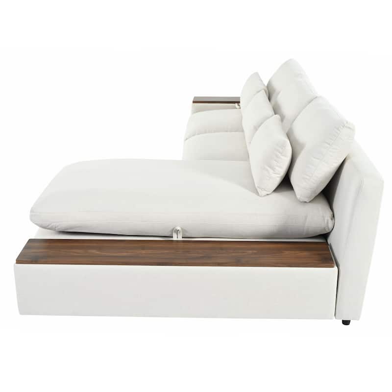 109.8'' L-Shaped 3-Seat Modular Sectional Sofa with Removable Cushions and Two Storage Compartments for Easy Organization