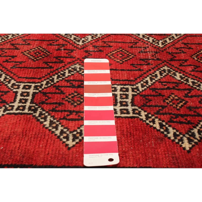 ECARPETGALLERY Hand-knotted Baluch Red Wool Rug - 3'11 x 6'7