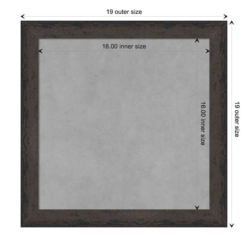 Amanti Art Dappled Black Brown Narrow Framed Magnetic Board - Board Size 16x16