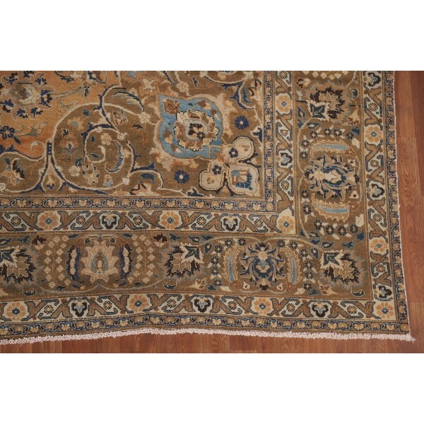絨毯　mashad carpet Semi Antique Persian Mushad 12.9 x 9.10 – Zephyr Rugs