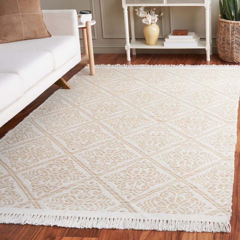 SAFAVIEH Handmade Kilim Ozgen Trellis Tassel Wool Rug