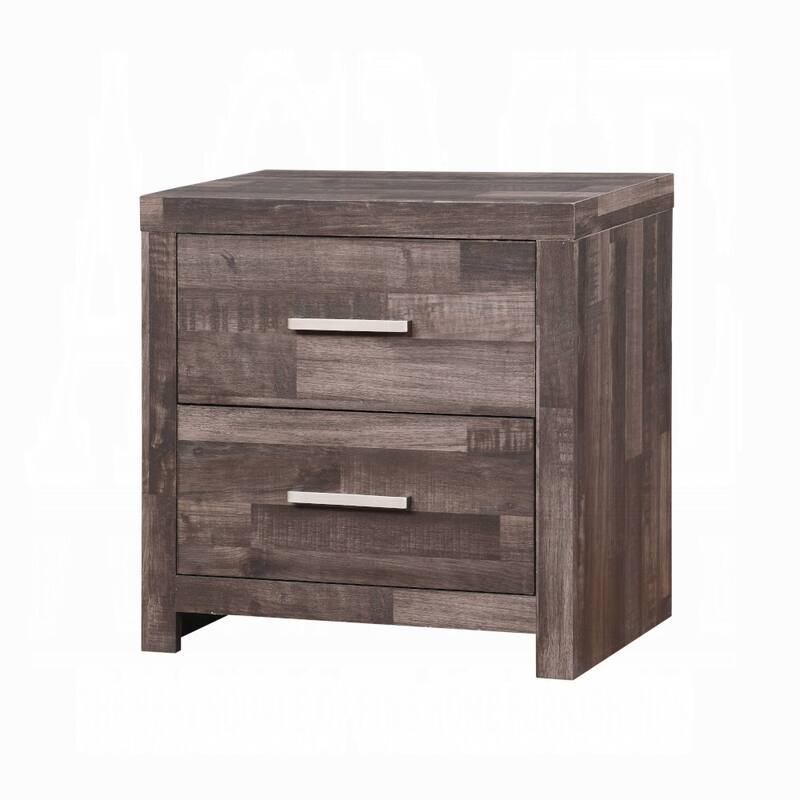 Dark Oak 2-Drawer Nightstand with Sled Base