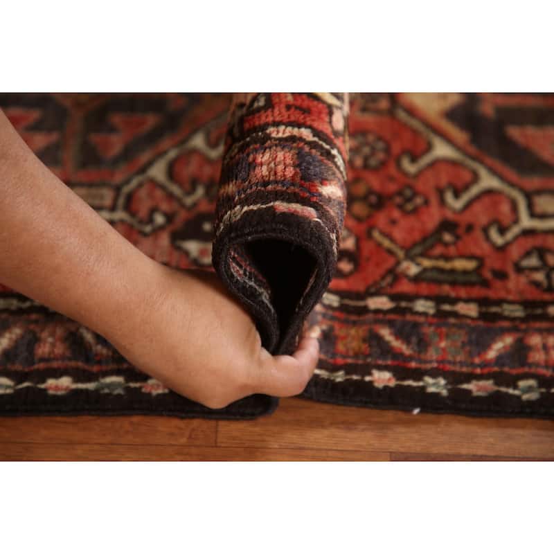 Vegetable Dye Gharajeh Persian Vintage Runner Rug Handmade Wool Carpet - 2'3"x 10'3"
