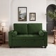 preview thumbnail 20 of 140, 3-in-1 Corduroy Sleeper Sofa Pull-Out Bed Convertible Adjustable Loveseat with USB Port