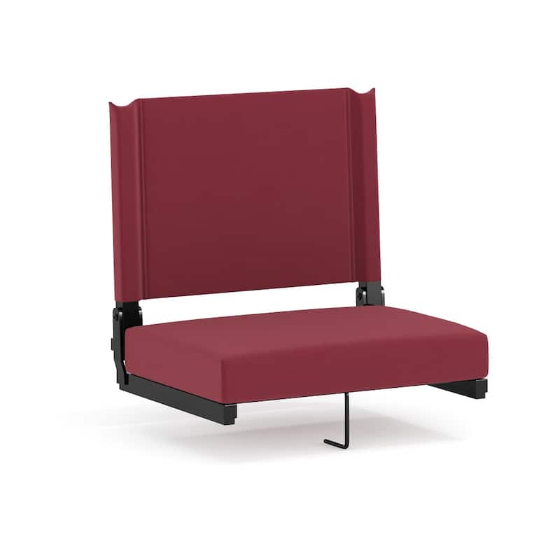 Ultra-Padded Stadium Chair - 18"W x 14"D x 18"H - 18"W x 14"D x 18"H - Maroon