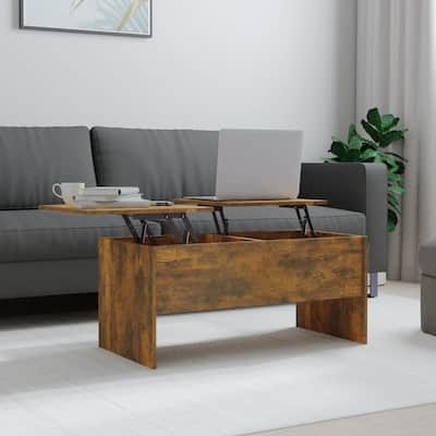 vidaXL Coffee Table Lift Top End Table Accent Side Sofa Table Engineered Wood - 40.2" x 19.9" x 18.3"