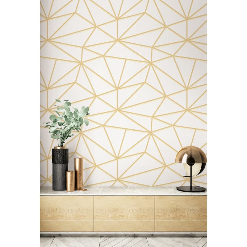 Seabrook Designs Denholm Geometric Linework Unpasted Wallpaper