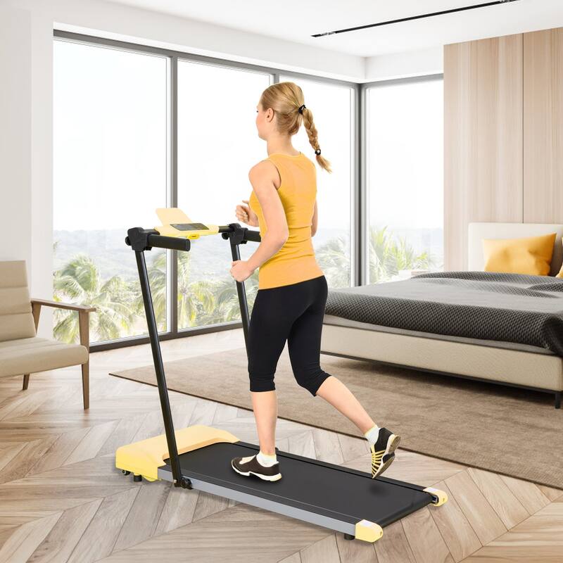 Treadmill with LED for Walking & Running - Yellow