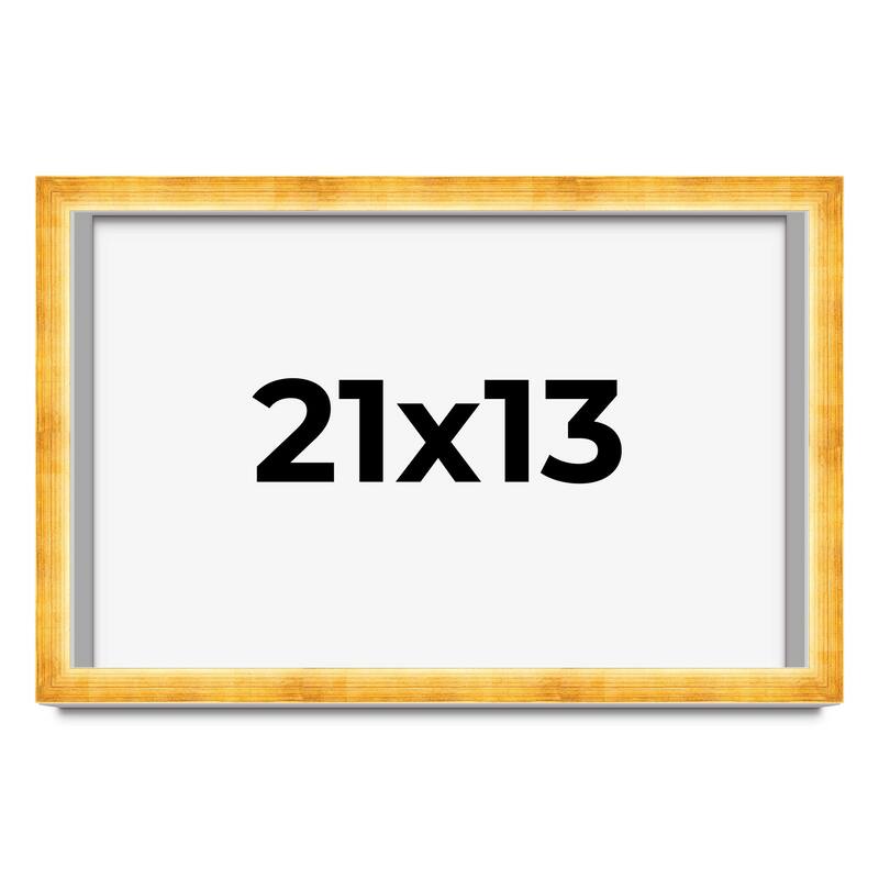 21x13 Shadow Box Frame Gold | 1.625 Inches Deep Real Wood Traditional