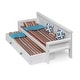 preview thumbnail 10 of 8, Badger Basket Sofa/Daybed with Trundle for 18 inch Dolls - White/Multi - 22" x 10" x 10.5"