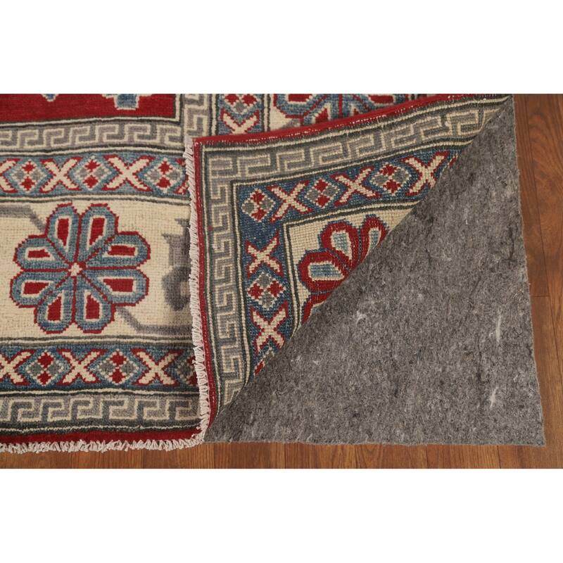 Geometric Red Kazak Oriental Area Rug Wool Carpet - 8'0" x 9'9"