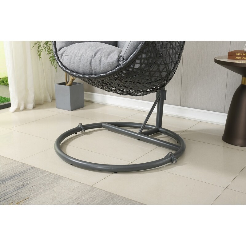 Patio PE Rattan Swing Chair With Stand 330lb limit
