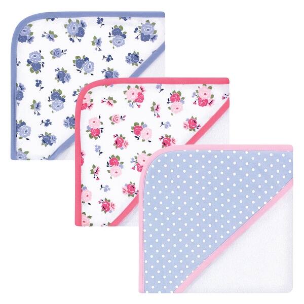 slide 1 of 1, Luvable Friends Baby Girl Cotton Terry Hooded Towels, Floral, One Size - Floral - One Size One Size - Floral