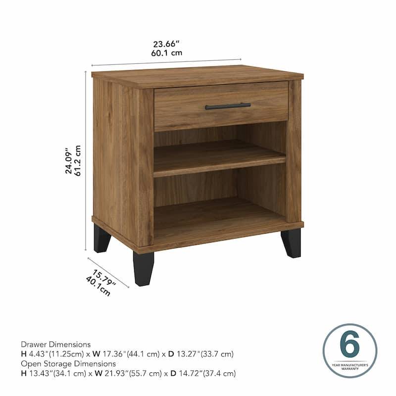 Transitional Grey Ash Nightstand