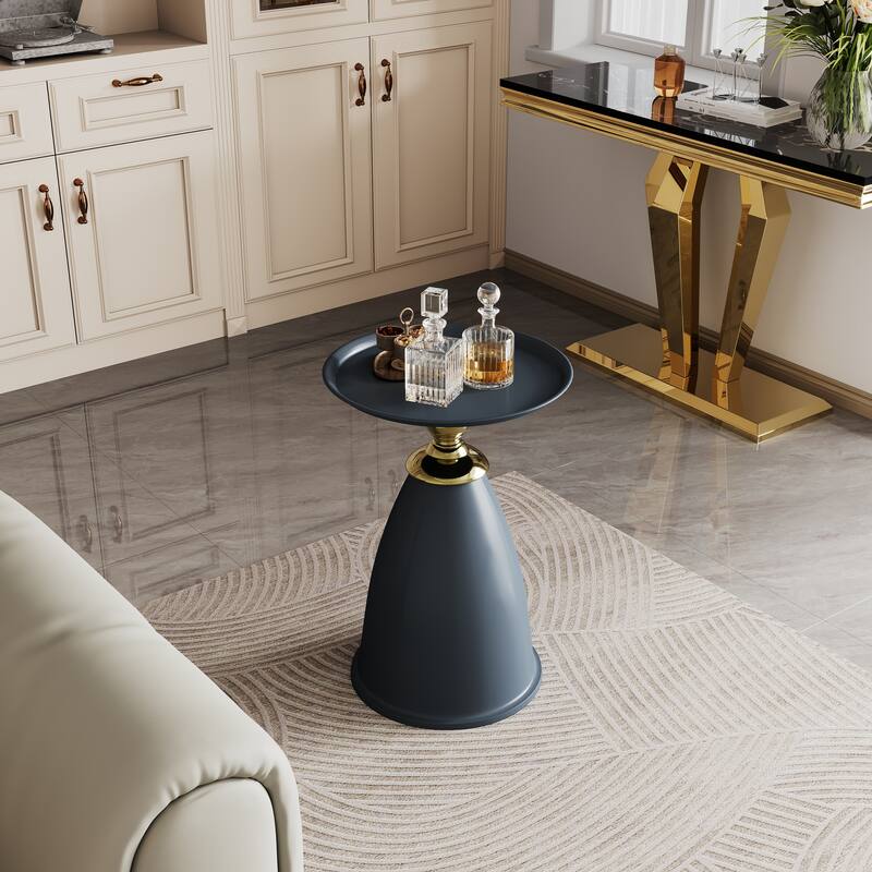 Luxury Design Iron End Table - Black