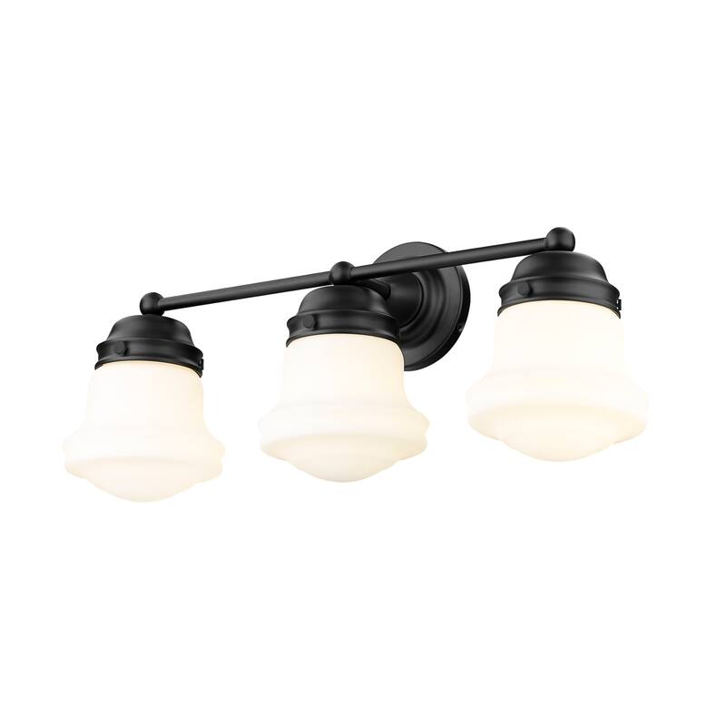 Bellevue ZBF33604 Caesarion 3 Light 23" Wide Vanity Light - Matte Black / White Glass